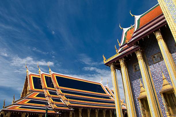 wat phra kaew temple of emerald buddha, bangkok, thailand - bangkok province photography construction architecture imagens e fotografias de stock