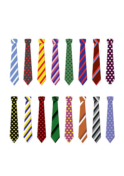 Set Neck Ties For Business And Casual Attire Stock Illustration - Download  Image Now - Necktie, Tying, Striped - iStock