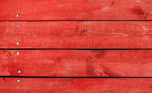 istock Wooden planks painted in red 585050818