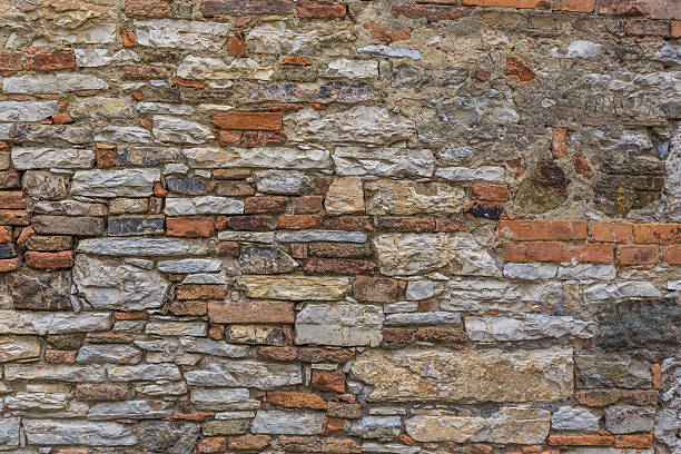 istock The wall at home with natural stone masonry. Italy. 585051578