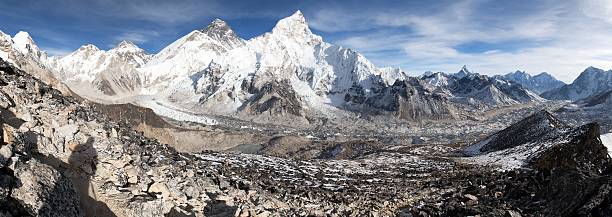 istock panoramic view of Mount Everest with beautiful sky 585052308