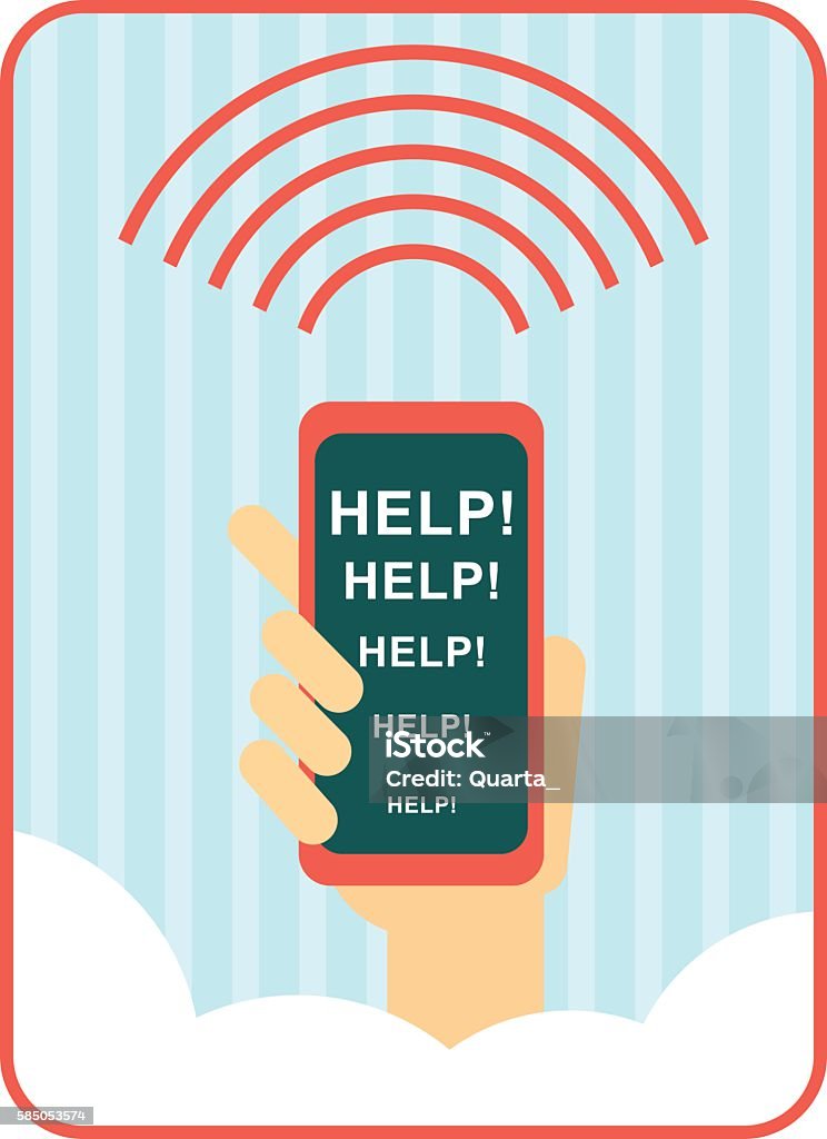 Send Help Image Signal For Help Background Stock Illustration - Download Image Now - A ...
