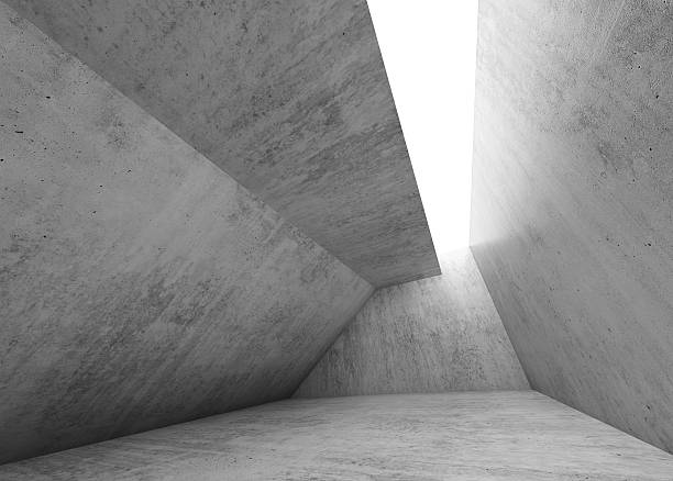 istock Gray concrete room interior. Abstract empty room 585056182
