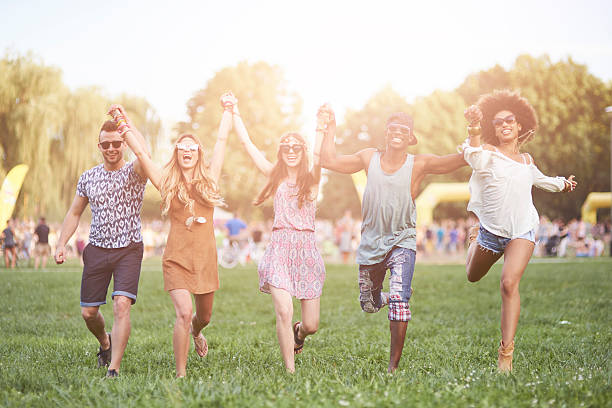 Group of best friends having fun