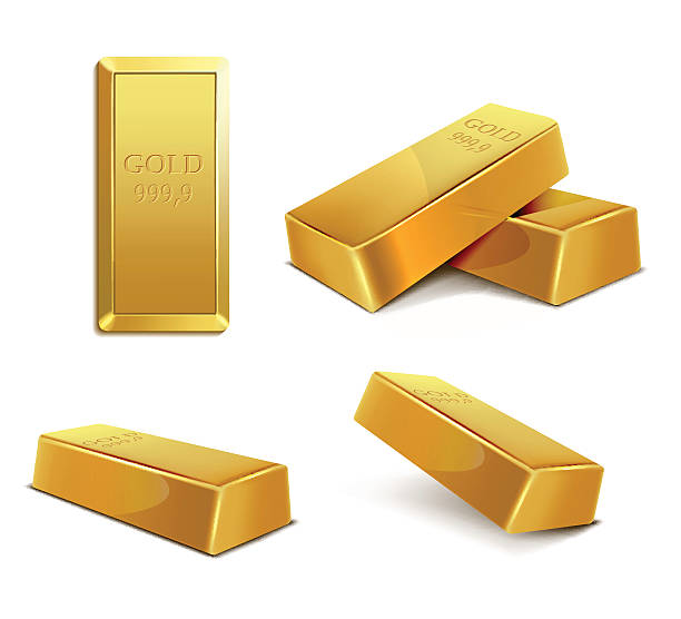 sztabka złota - solid gold stock illustrations
