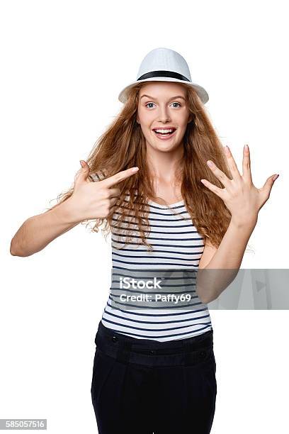 Hand Counting Seven Fingers Stock Photo - Download Image Now - Adult, Advertisement, Beautiful People