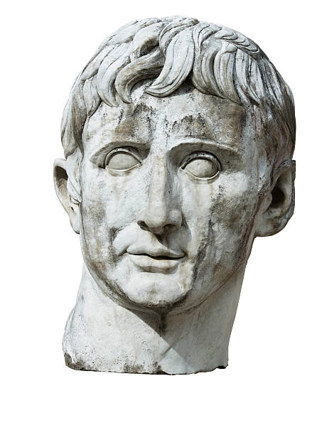 Sculpture Bust Head Caesar Stone Marble Antique Emperor Isolated Clipping-Path Roman sculptural work, head of a Caesar, roman emperor. Antique classic marble statue. Isolated on white with clipping-path. augustus caesar photos stock pictures, royalty-free photos & images