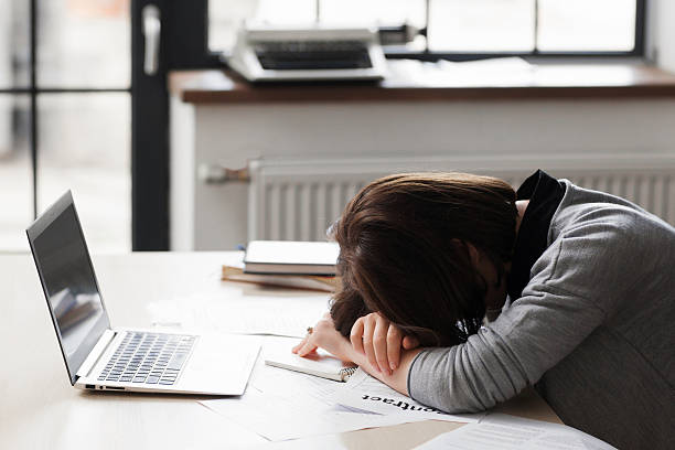 istock Sad and desperate fired crying secretary 585058942