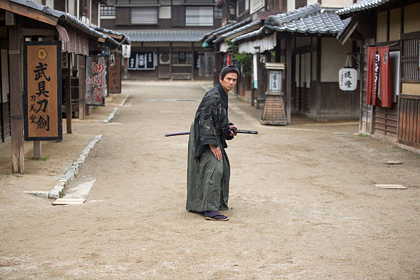 istock warrior samurai costume man in toei studios at kyoto japan 585062432