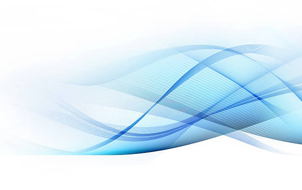 light blue and gray motion lines on white background stock photo