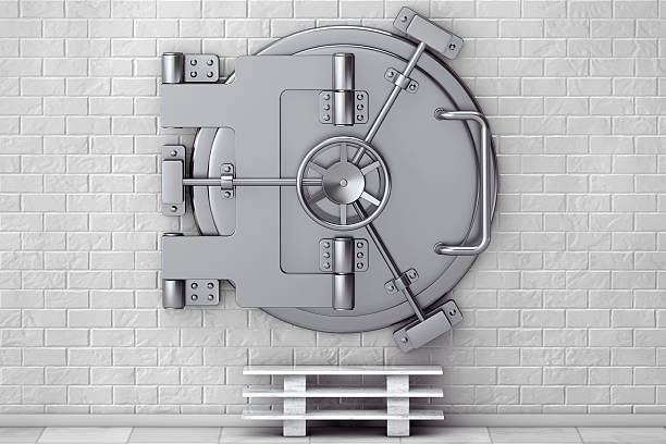 istock Metallic Bank Vault Door. 3d Rendering 585065602