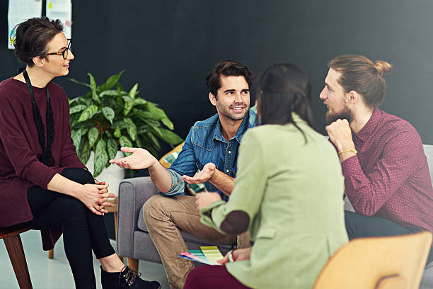 istock Sharing his insights with the team 585066738