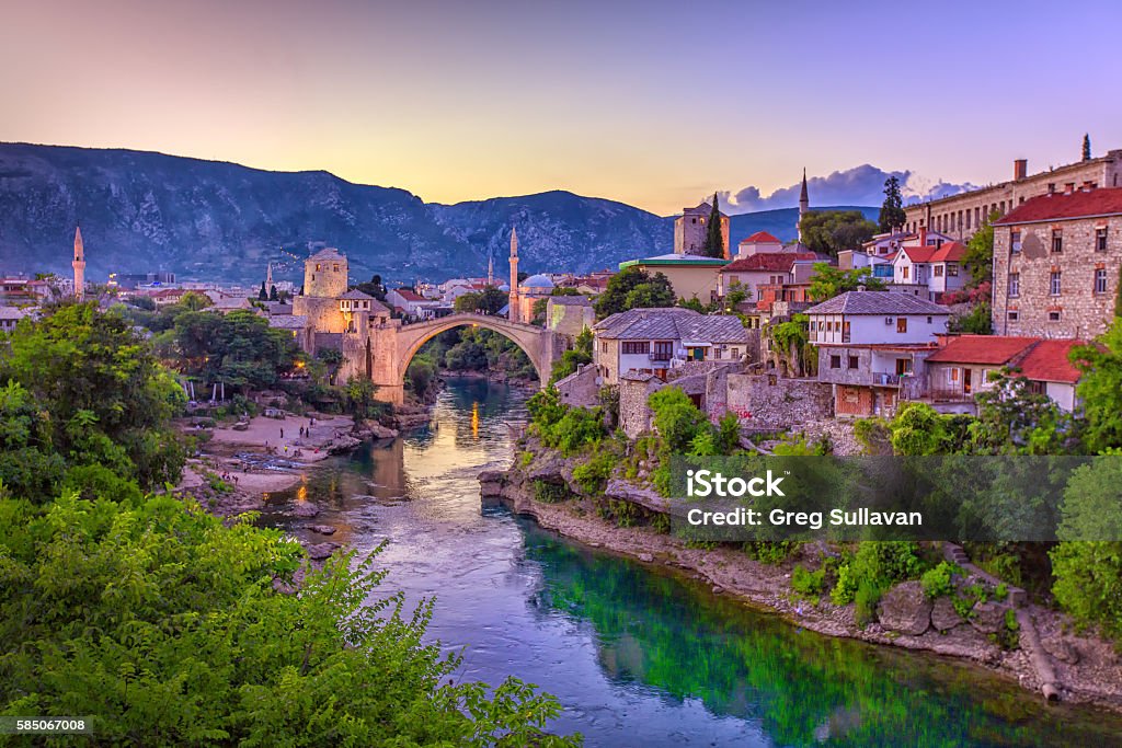Mostarský most, Bosna a Hercegovina - Bez autorských poplatků Bosna A Hercegovina Stock fotka