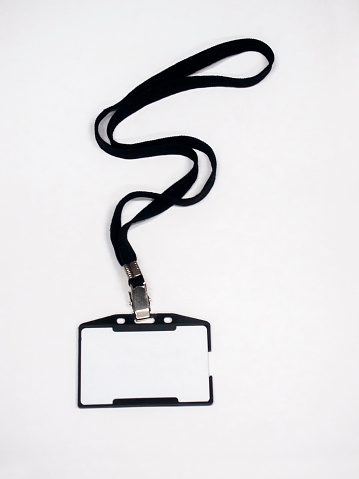 Blank Name Tag With Lanyard vertical
