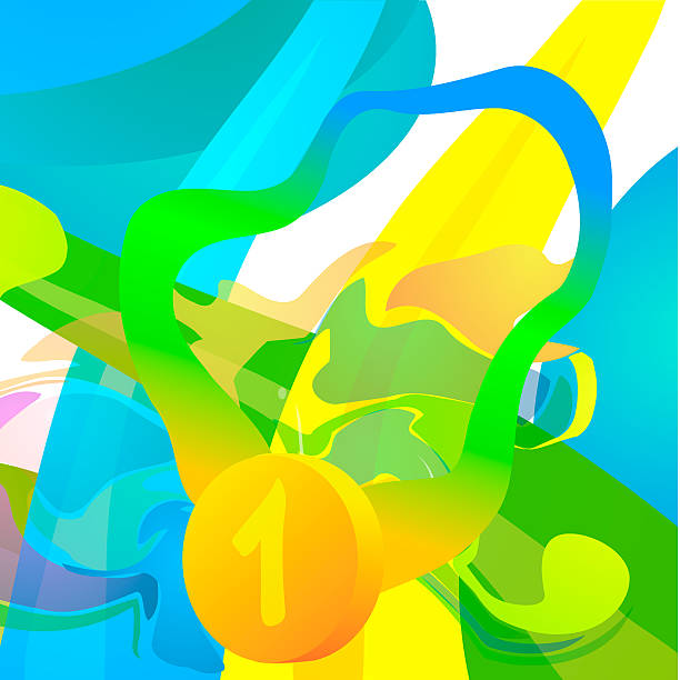 istock Medal for the first place on a colorful background. 585067706