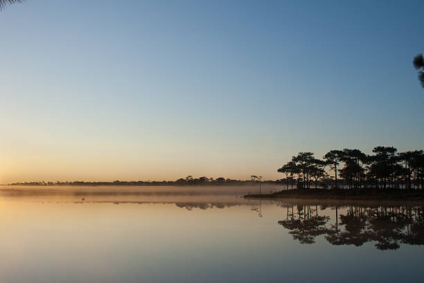 istock View of reservoir on sunrise sky background. 585072098