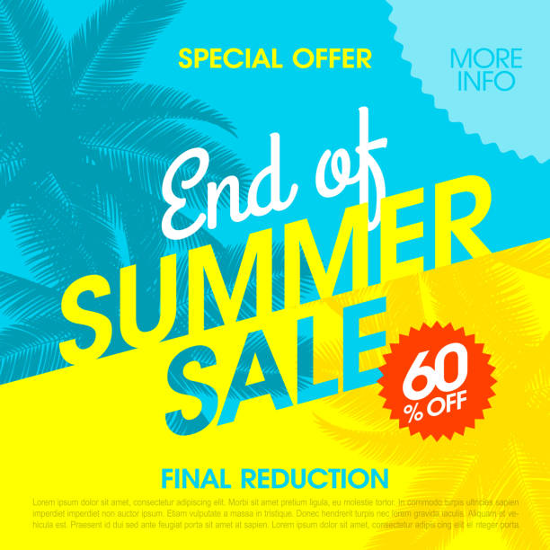End Of Summer Sale banner End Of Summer Sale banner. Vector illustration with transparent effect, eps10. summer background stock illustrations