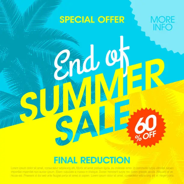 Vector illustration of End Of Summer Sale banner