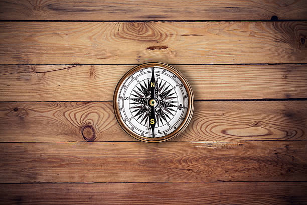 istock old compasson wood background and texture with space 585078462