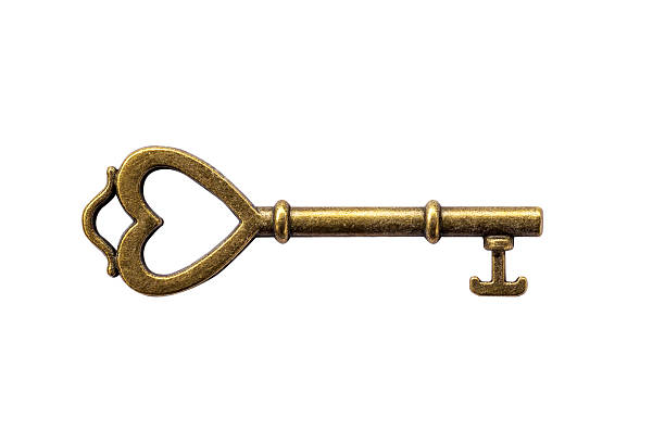 istock close up key vinatge on isolate white with clipping path. 585078640
