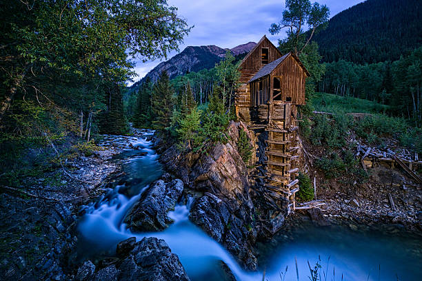 crystal mill colorado w: zmierzch - crystal zdjęcia i obrazy z banku zdjęć