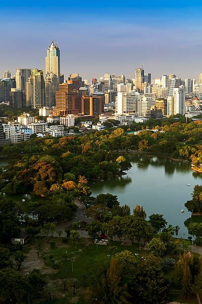 istock Bangkok sky line with park before sunset, Bangkok, Thailand. 585081764