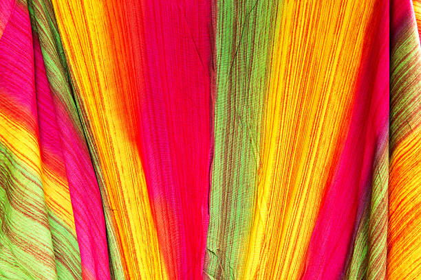 istock Colorful balinese cloth for sale, Abstract fabric texture backgr 585082894
