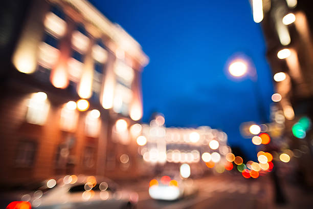 istock City road motion blur. Night background 585084112