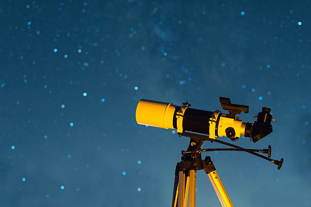 istock Astronomical Telescope Pointed at the Starry Sky in the Night 585084288