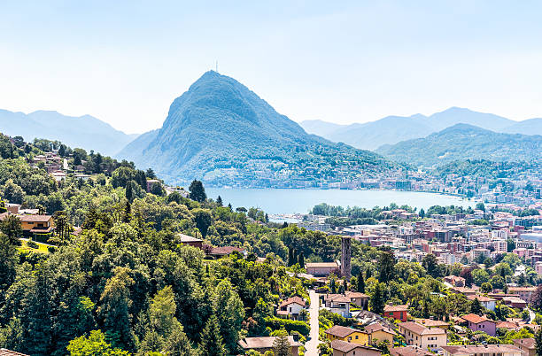 Panoramic view of Lugano, Switzerland Panoramic view of Lugano, Ticino canton, Switzerland lugano stock pictures, royalty-free photos & images