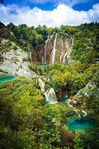 Plitvice Lakes, Croatia. Natural park with waterfalls and turquoise water