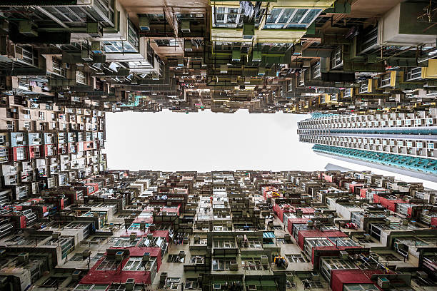 istock Back of crowded building  in  Hong Kong. 585089578