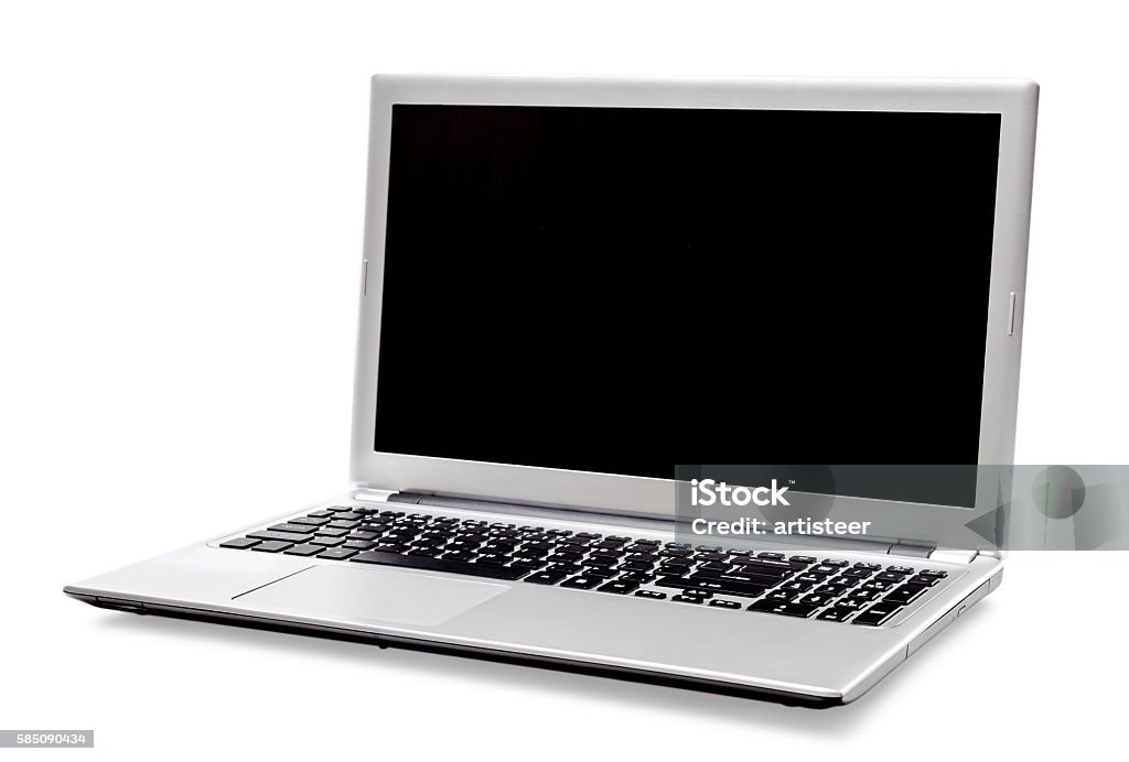 Laptop Laptop Computer Isolated on White Arts Culture and Entertainment Stock Photo