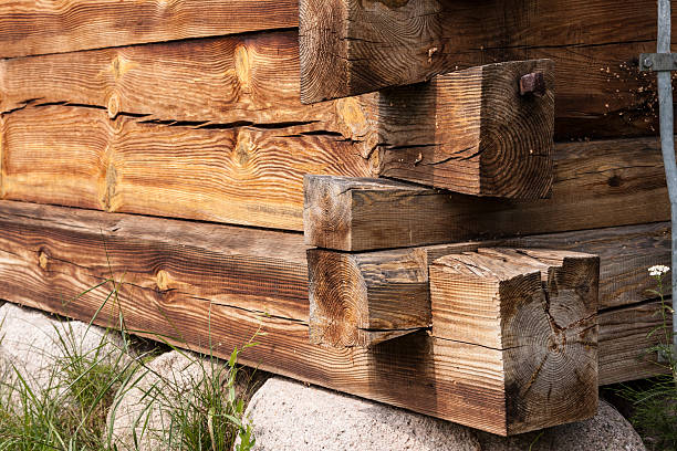 istock Corner rural wooden house 585091766
