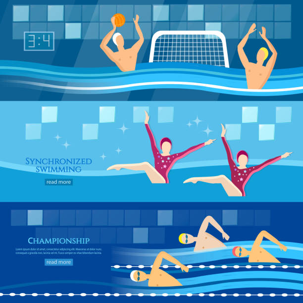 Professional water sports banner vector art illustration