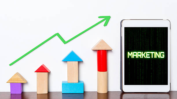 istock Marketing strategy growing concept on tablet. 585145174