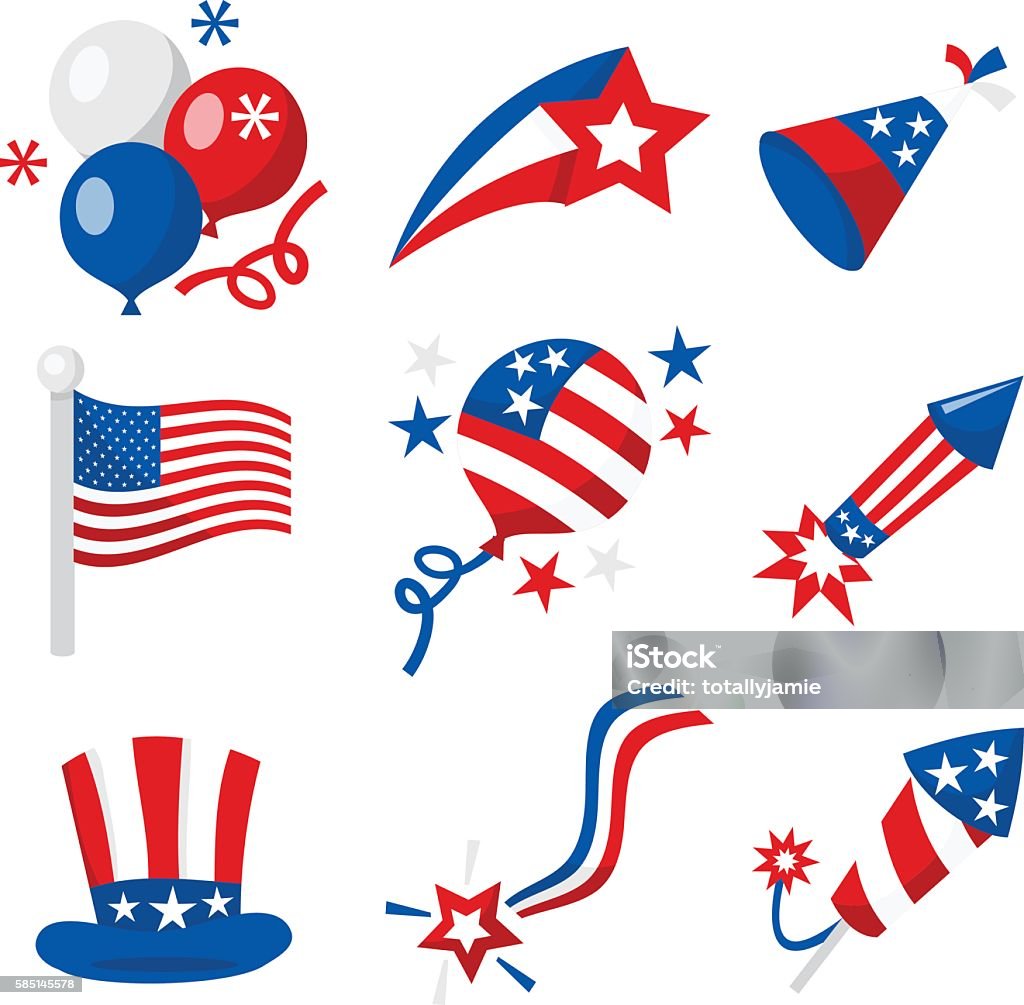 Fourth of July Icons - Royalty-free Vier juli vectorkunst