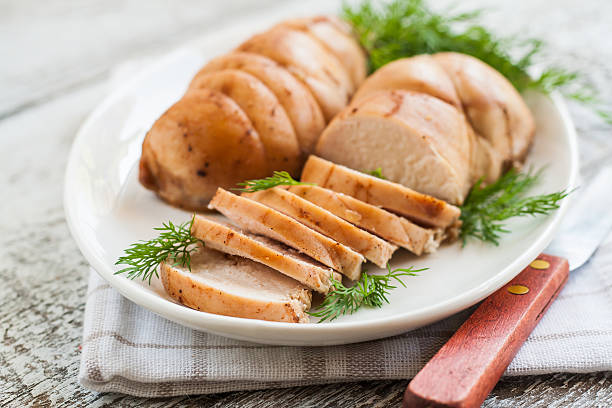 istock chopped meat fillet baked with herbs on a plate 585146540