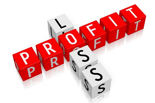 istock 3D cubes concept - profit, loss 585147000