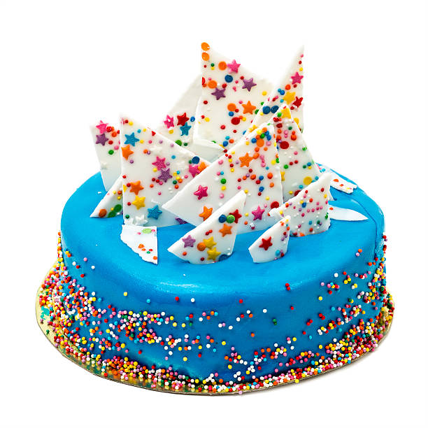 istock Birthday Blue Cake with Colorful Sprinkles 585147820