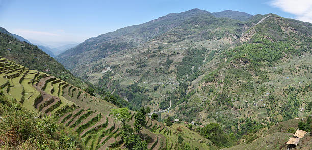 istock Fields and wooden houses in Nepal 585149054