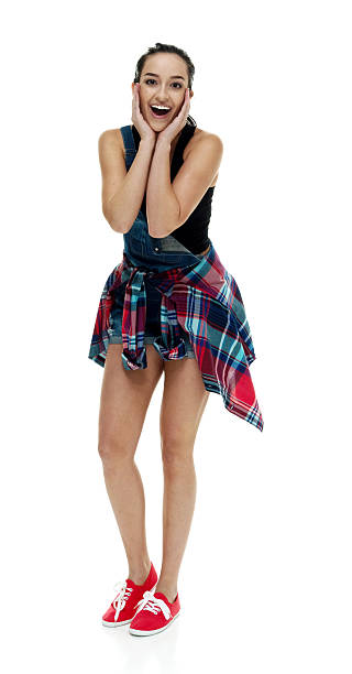 istock Cheerful female looking shocked 585150942