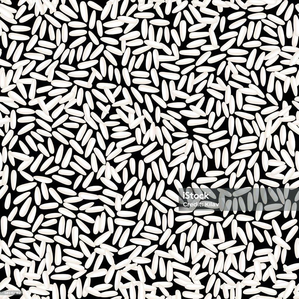 Black and white rice vector abstract seamless pattern Rice - Cereal Plant stock vector