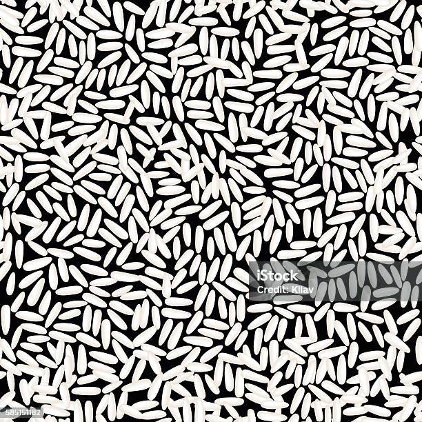 Black And White Rice Vector Abstract Seamless Pattern Stock Illustration - Download Image Now