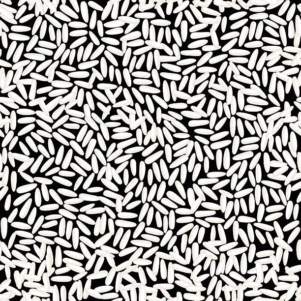 Vector illustration of Black and white rice vector abstract seamless pattern