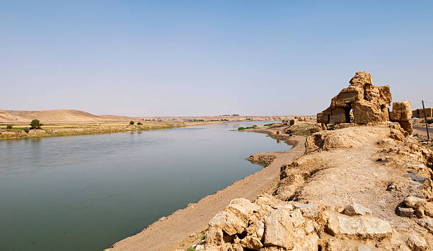 Euphrates River in Halabiye, Syria Euphrates River in Halabiye, Syria euphrates syria stock pictures, royalty-free photos & images