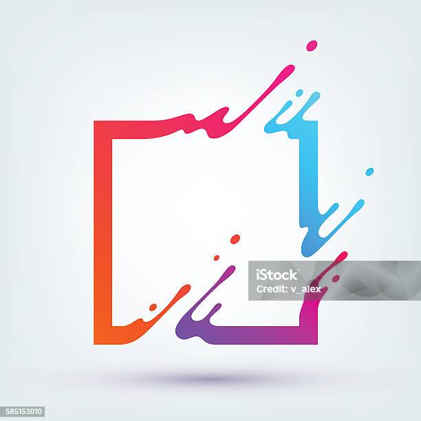 Vector Illustration With Abstract Colorful Square Stock Illustration - Download Image Now - Splashing, Colors, Paint