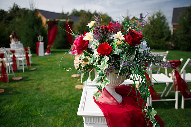 istock Wedding decorations marriage decor rustic style bridal arch and 585153138