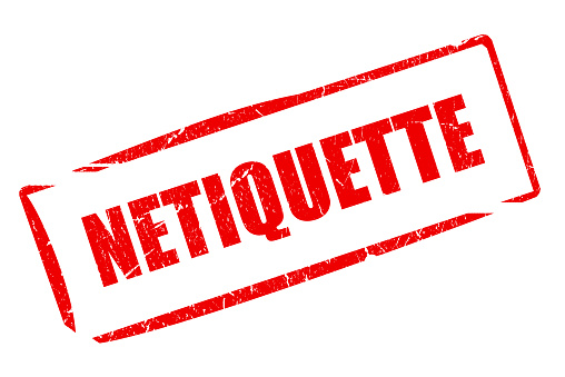 Netiquette rubber red stamp