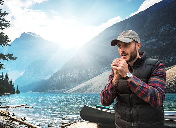 hiker standing on the banff national park